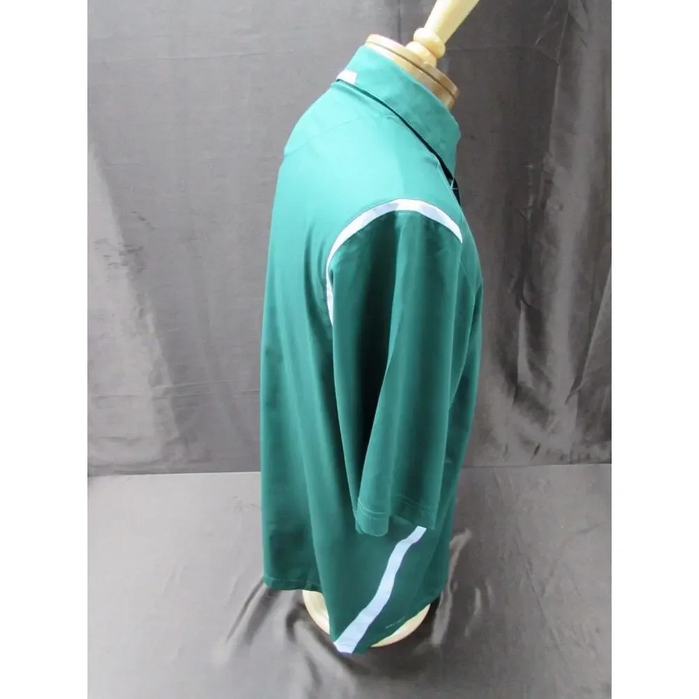 Nike Dri-fit men's size L Large green SS shirt Polo 3 button